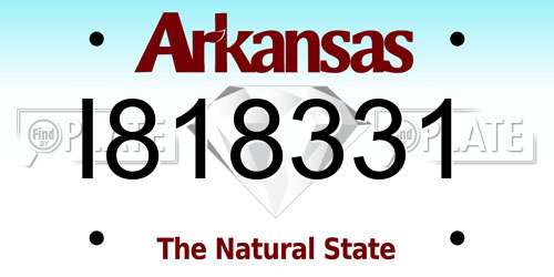 I818331 Arkansas License Plate