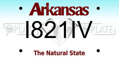 I821IV Arkansas License Plate