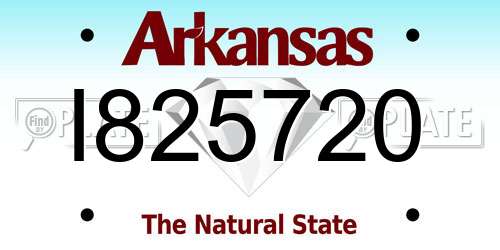I825720 Arkansas License Plate