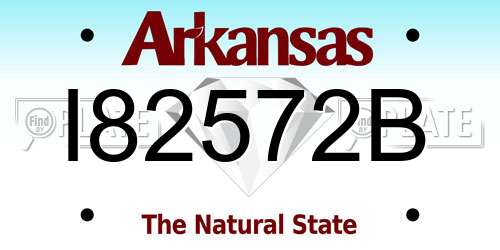 I82572B Arkansas License Plate