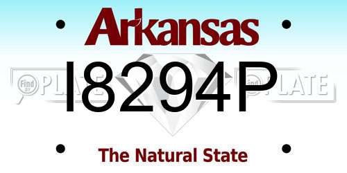 I8294P Arkansas License Plate