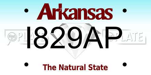 I829AP Arkansas License Plate
