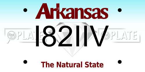 I82IIV Arkansas License Plate
