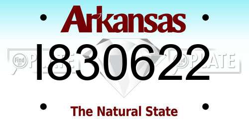 I830622 Arkansas License Plate