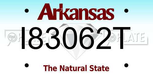 I83062T Arkansas License Plate