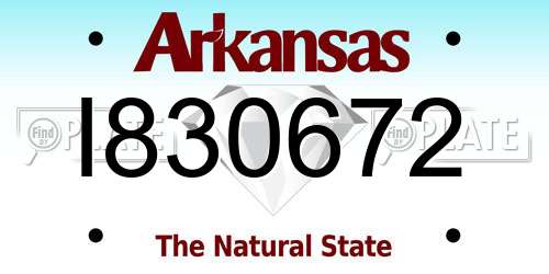 I830672 Arkansas License Plate
