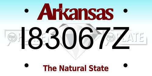 I83067Z Arkansas License Plate