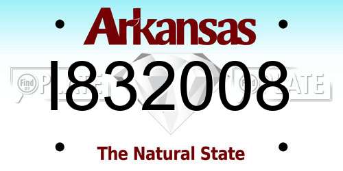 I832008 Arkansas License Plate