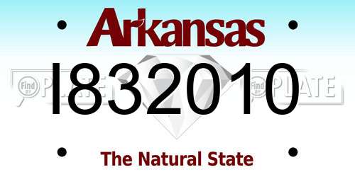 I832010 Arkansas License Plate