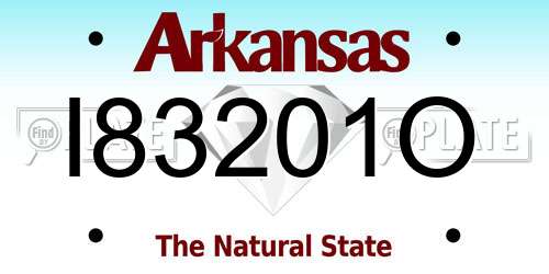 I83201O Arkansas License Plate