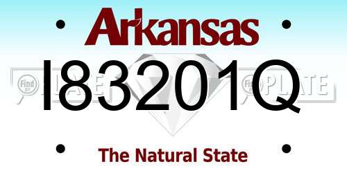 I83201Q Arkansas License Plate