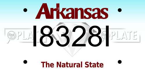 I8328I Arkansas License Plate