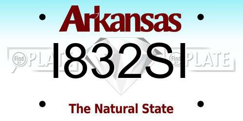 I832SI Arkansas License Plate