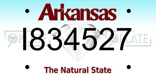 I834527 Arkansas License Plate