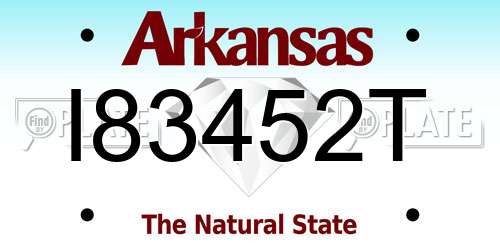 I83452T Arkansas License Plate