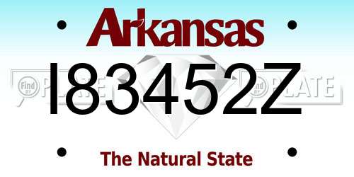 I83452Z Arkansas License Plate