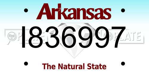I836997 Arkansas License Plate