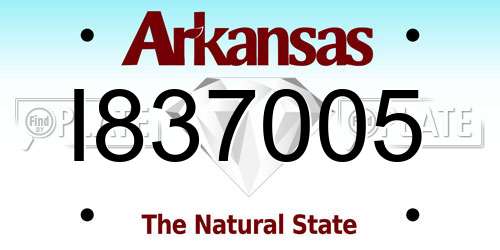 I837005 Arkansas License Plate