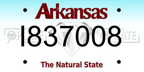 I837008 Arkansas License Plate