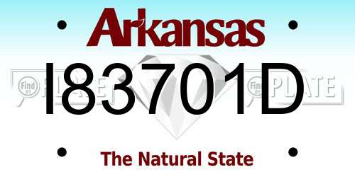 I83701D Arkansas License Plate