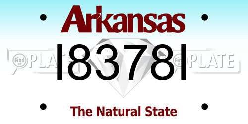 I8378I Arkansas License Plate
