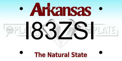 I83ZSI Arkansas License Plate