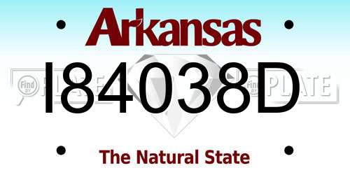 I84038D Arkansas License Plate