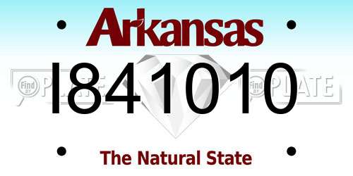 I841010 Arkansas License Plate