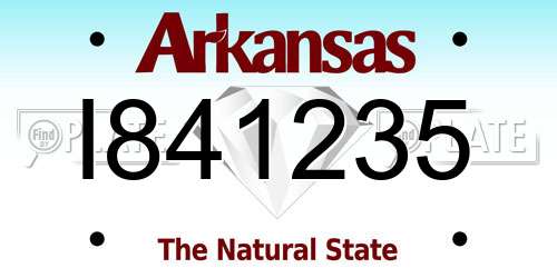 I841235 Arkansas License Plate