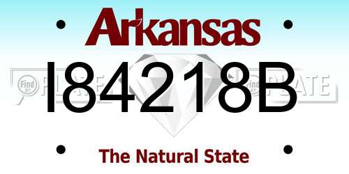 I84218B Arkansas License Plate