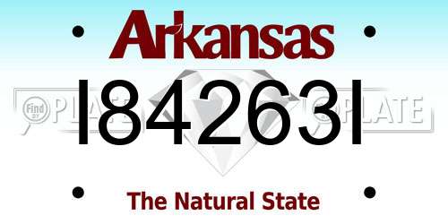 I84263I Arkansas License Plate