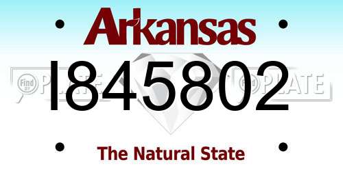 I845802 Arkansas License Plate