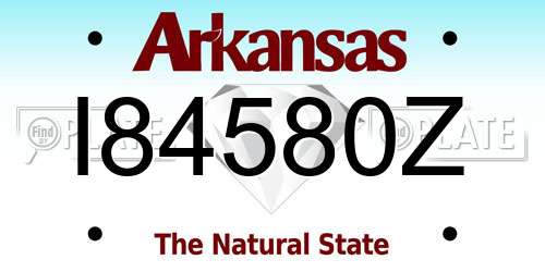 I84580Z Arkansas License Plate