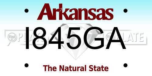 I845GA Arkansas License Plate