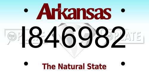 I846982 Arkansas License Plate