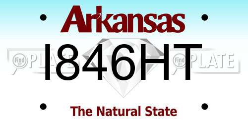 I846HT Arkansas License Plate