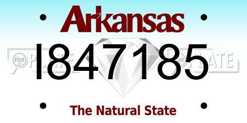 I847185 Arkansas License Plate
