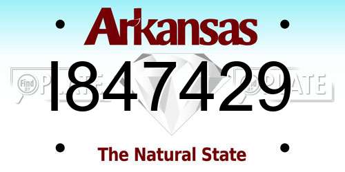 I847429 Arkansas License Plate