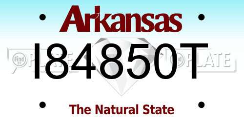 I84850T Arkansas License Plate