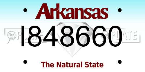 I848660 Arkansas License Plate