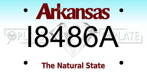I8486A Arkansas License Plate