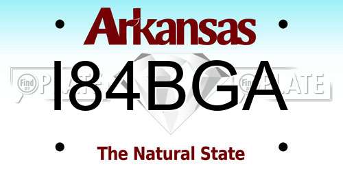 I84BGA Arkansas License Plate