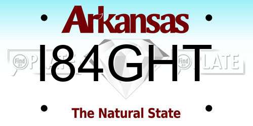 I84GHT Arkansas License Plate