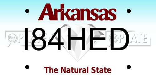 I84HED Arkansas License Plate