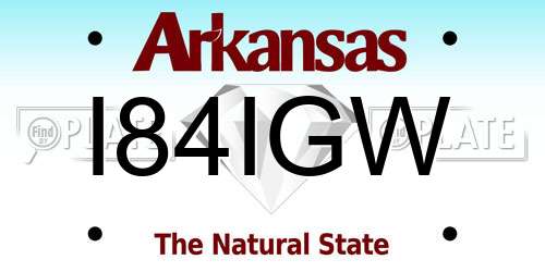 I84IGW Arkansas License Plate