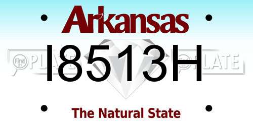 I8513H Arkansas License Plate