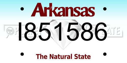 I851586 Arkansas License Plate