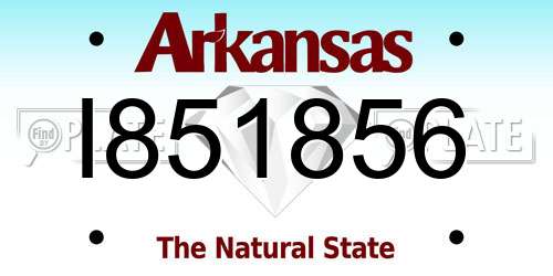 I851856 Arkansas License Plate