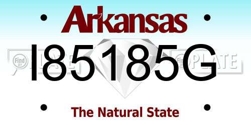 I85185G Arkansas License Plate