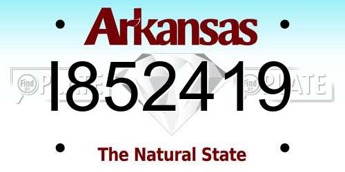 I852419 Arkansas License Plate